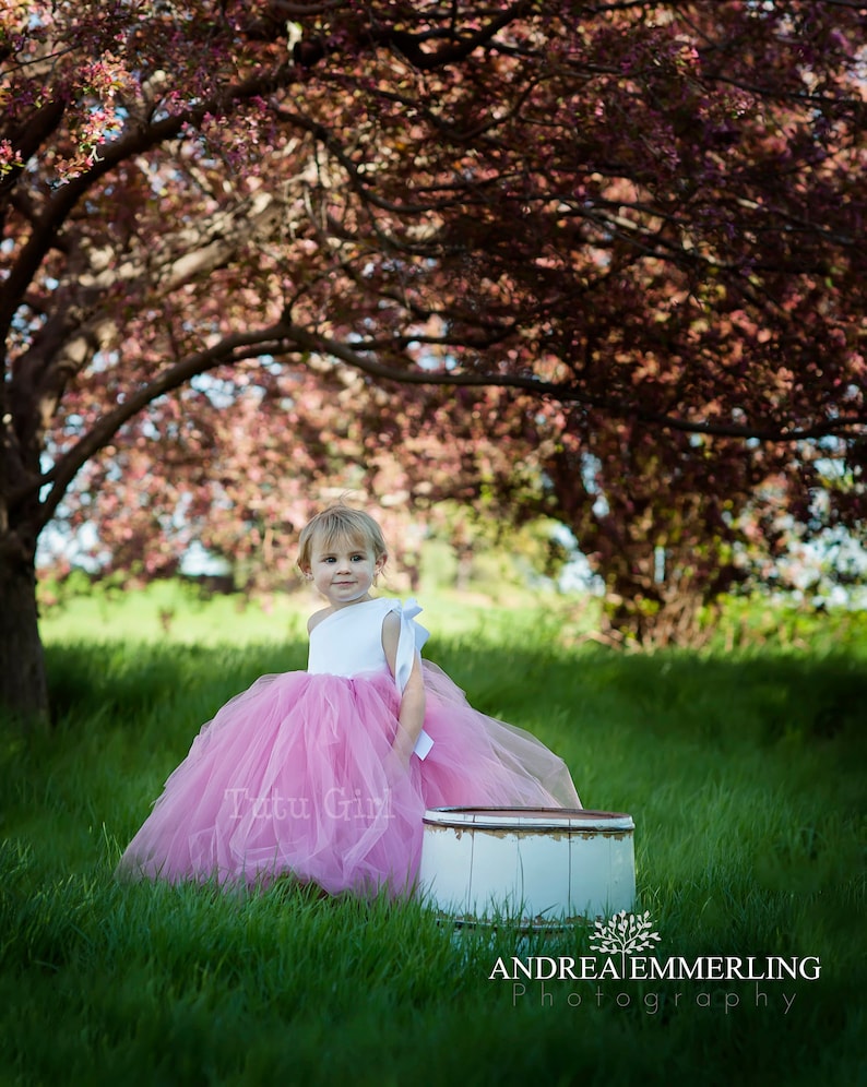 Dusty Rose Flower Girl Dress Dusty Pink Tulle Dress with a Etsy