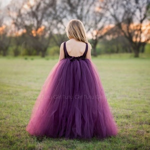 Purple Flower Girl Dress Plum Tutu Dress Eggplant Tulle Dress Flower Girl Wedding - All Colors, All Sizes!