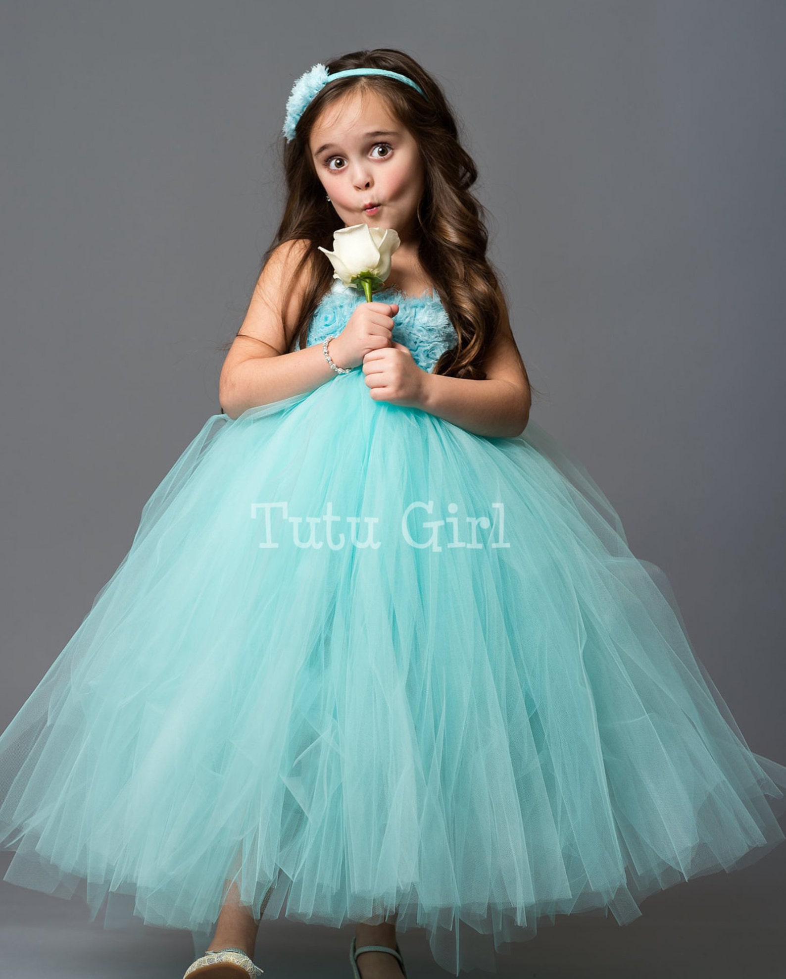 Aqua Blue Tutu Dress Aqua Flower Girl Tutu Dress Baby Girls Etsy