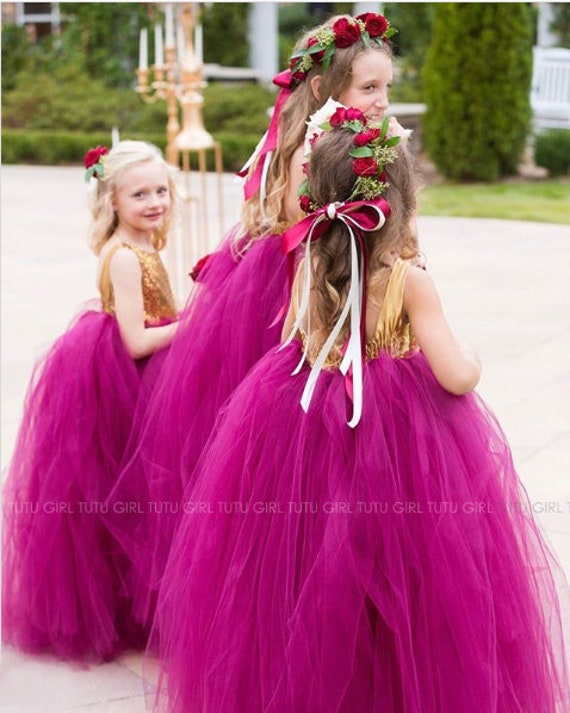 Dark Hot Pink Christening Flower Girl Wedding Pageant Party Dress Sparkly 0-24m 