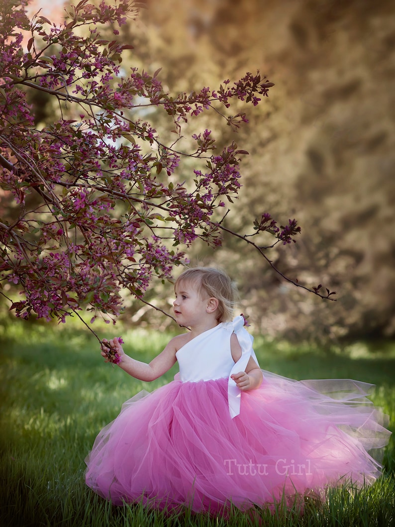 Dusty Rose Flower Girl Dress Dusty Pink Tulle Dress with a Etsy