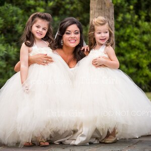 Flower girl dress Ivory, Ivory Tutu Dress, Champagne Tutu Dress for Girls, Toddlers, Baby, All Sizes
