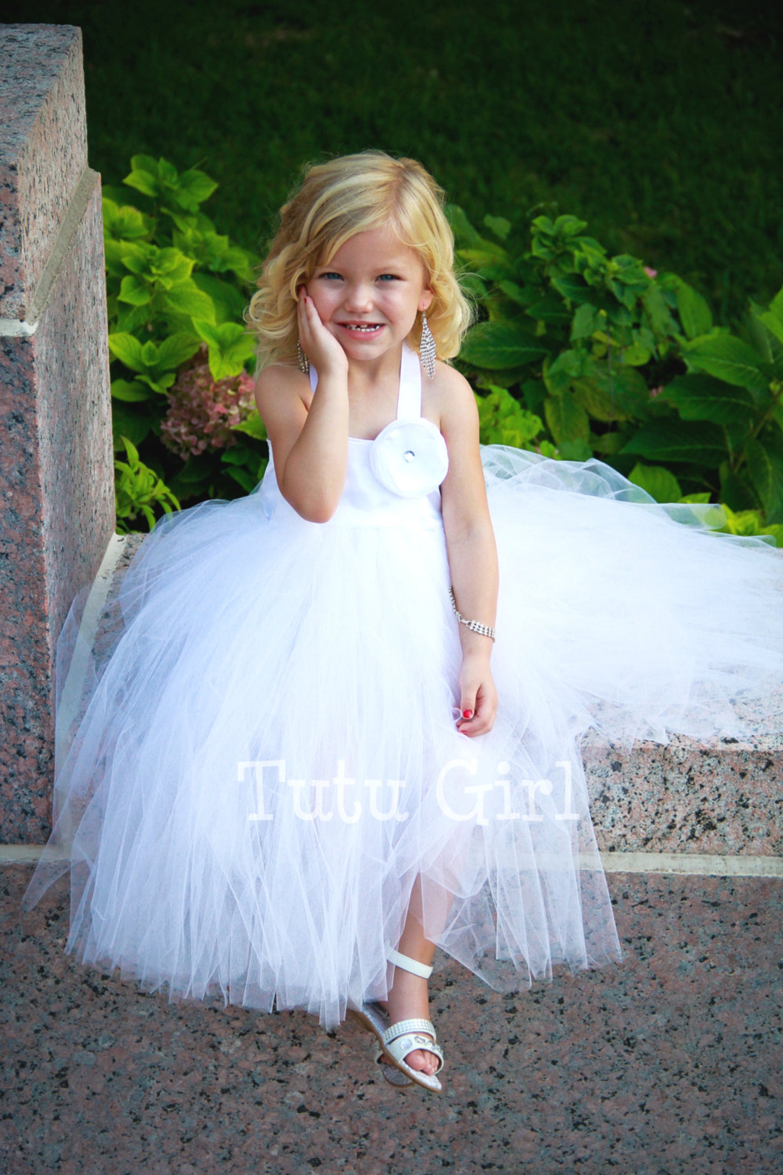 White Flower Girl Tutu Dress White Tutu Flower Girl Dress Etsy