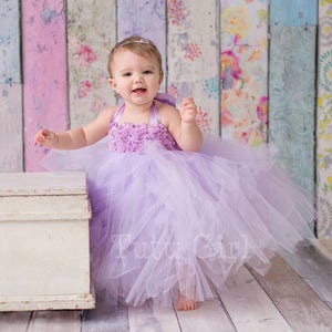 Lavender Flower Girl Tutu Dress, Tulle Flower Girl Dress