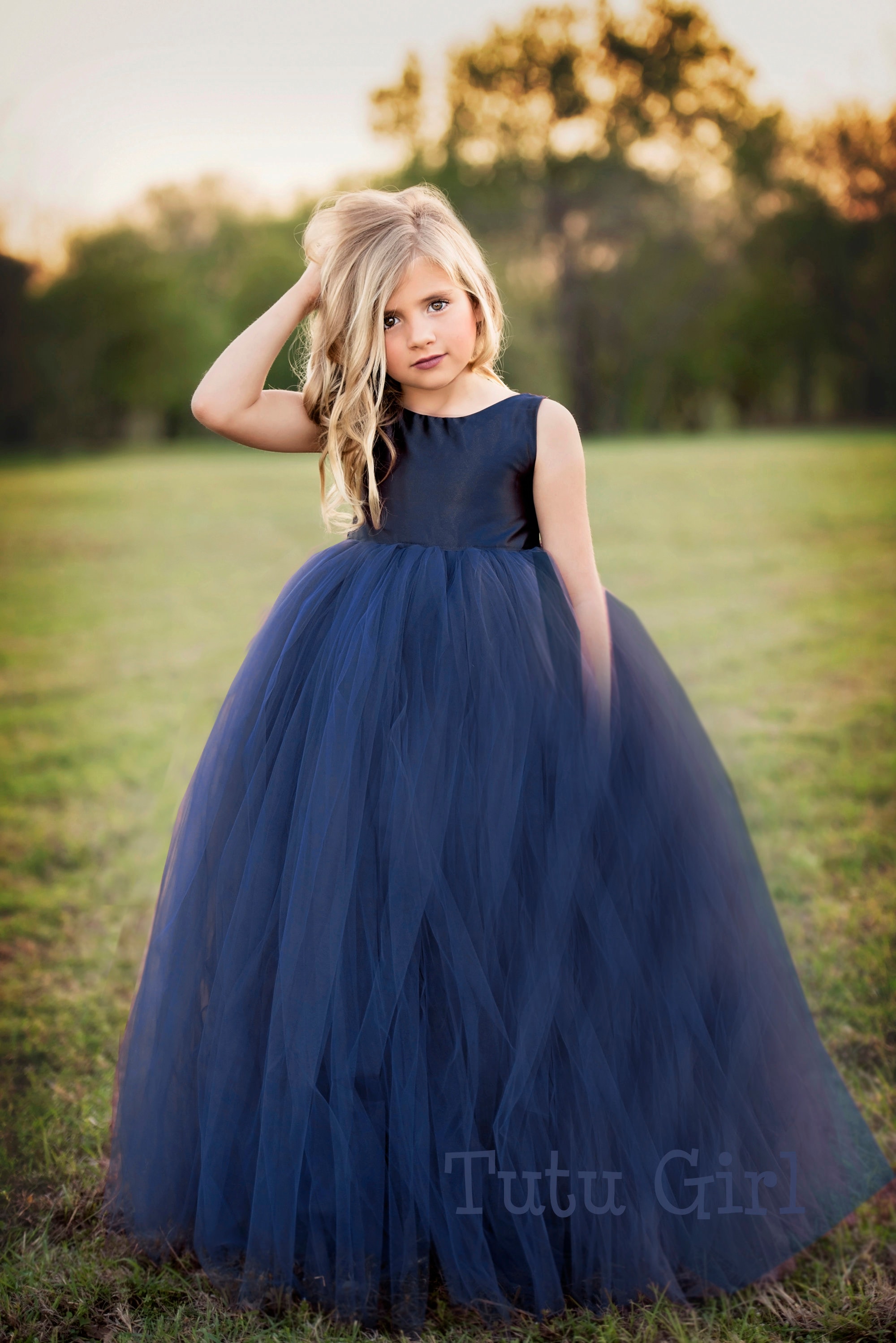 Navy Flower Girl Dress Navy Tutu Dress ...