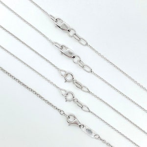 Rolo Chains in Solid 14k or 18k White Gold and Platinum LS6092-WG image 2