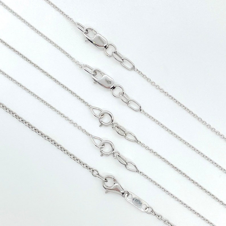 Rolo Chains in Solid 14k or 18k White Gold and Platinum LS6092-WG image 2