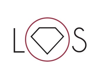 May include: A logo with the letters "LOS" with a diamond shape inside a red circle.