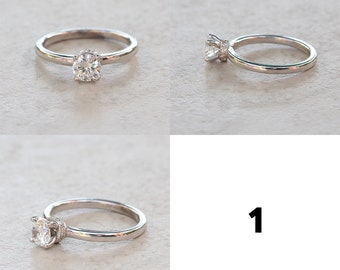 Silver CZ Rings - Make an Offer - Your Pick of one of these Silver Rings with CZ Center Stones - Ready to Ship - LS5848