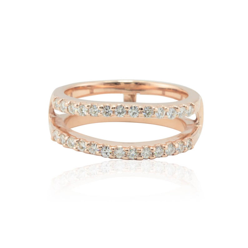Moissanite Ring Guard in 14k Rose Gold Engagement Ring Wrap Etsy