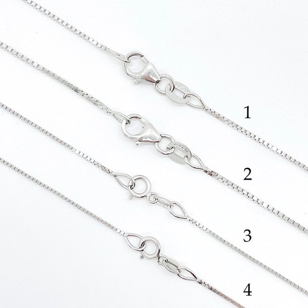 Solid Gold Box Chains in 14k and 18k White Gold, 16", 18" - LS6093-WG