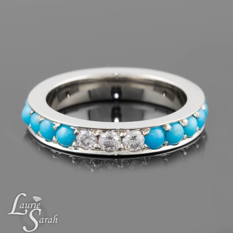 Diamond Ring Diamond Wedding Band Turquoise Ring Turquoise Etsy