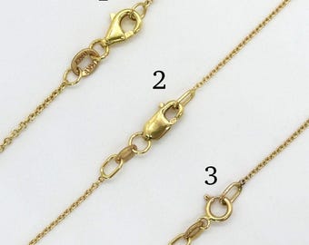 Cadena Rolo de Oro Amarillo de 14k, 14, 16, 18, 20, 22, 24, 26, 28 y 30 pulgadas, 1 mm de ancho. Otros estilos, quilates y longitudes disponibles en nuestra tienda - LS7312