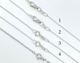 Rolo Chains in Solid 14k or 18k White Gold and Platinum - LS6092-WG