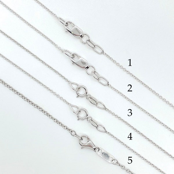 Rolo Chains in Solid 14k or 18k White Gold and Platinum - LS6092-WG