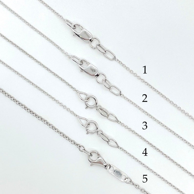 Rolo Chains in Solid 14k or 18k White Gold and Platinum LS6092-WG image 1