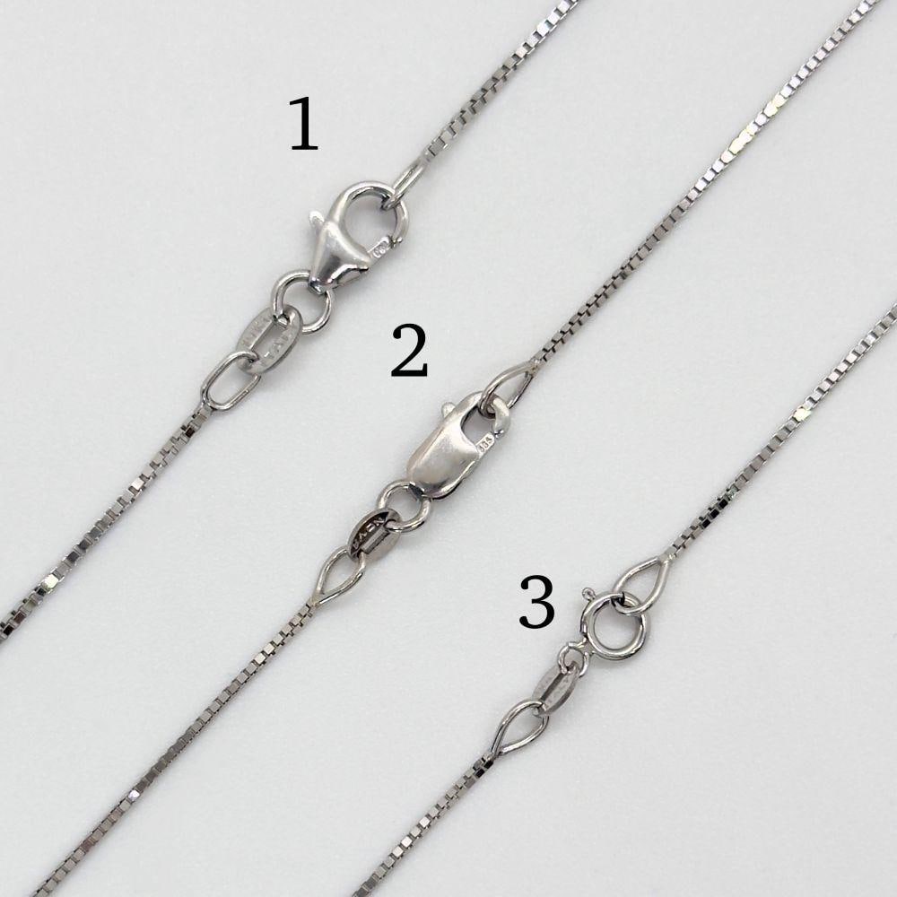 14k White Gold Box Chain, 14 16 18 20 22 24 26 28 30 Inch Lengths