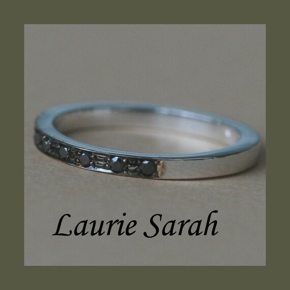 Black Diamond Half Eternity Pave set Band Use as your Etsy