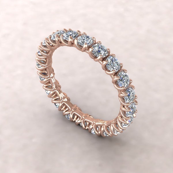 Custom Order Link for M 10/05/21 4mm half eternity moissanite ring in 14k rose gold