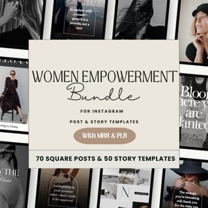 Women Empowerment Bundle Instagram Templates W/MRR & PLR