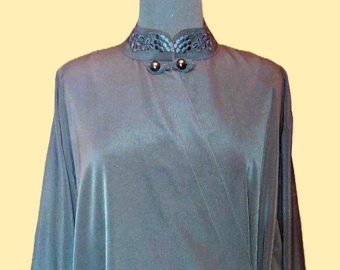 Greek Orthodox Inner cassock (anteri). Embroidered "Vine" and "Rose". Lower greek cassock. Black wet silk (pictured) or another fabric.