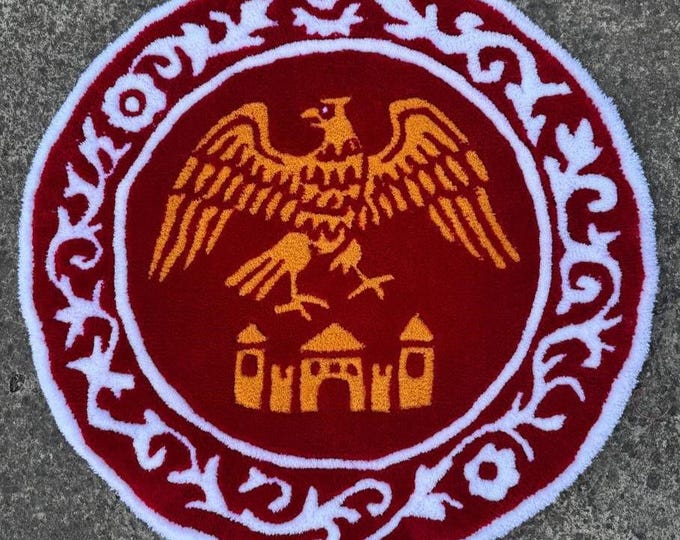 Orlets. Orthodox handmade rug. Orthodox archbishop's eagle. Byzantine eagle. Gift for a priest. Rug for Bishop. Bishop mat. Episcopal rug.