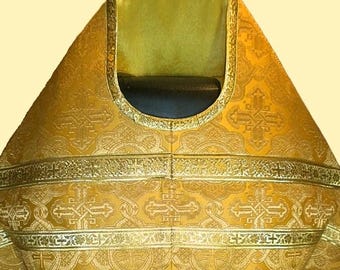 A priest's vestment of the Slavonic style. Brocade or silk. Write to us to choose a fabric. Church vestments. Orthodox vestments.