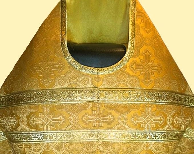 A priest's vestment of the Slavonic style. Brocade or silk. Write to us to choose a fabric. Church vestments. Orthodox vestments.