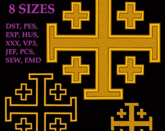 Embroidery files "Jerusalem Cross". Pilgrim's Cross. Crusader Cross. Religious embroidery design. Cross Machine embroidery designs.