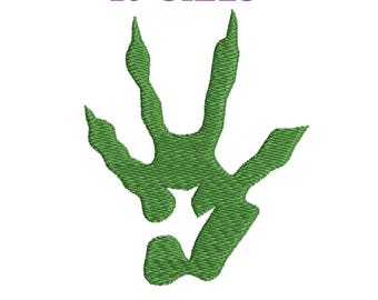 Embroidery files "Dinosaur paw print". Embroidery Dinosaur print. Embroidery animal symbol. Machine embroidery patterns monster paw track.