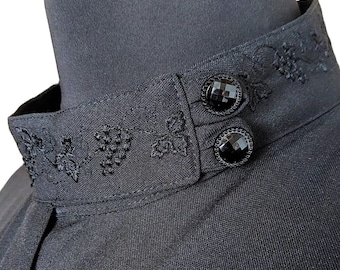 Outer cassock Slavic style made of gabardine with embroidery “Grapes” on the collar. Orthodox cassock. Upper robe. Upper cassock.