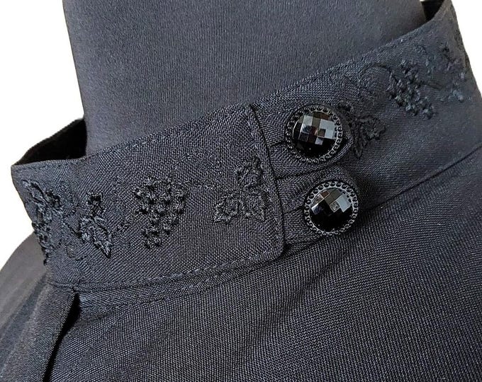 Outer cassock Slavic style made of gabardine with embroidery “Grapes” on the collar. Orthodox cassock. Upper robe. Upper cassock.