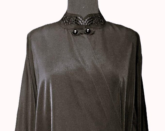 Greek Orthodox Inner cassock (anteri). Embroidered "Vine" and "Rose". Lower greek cassock. Black wet silk (pictured) or another fabric.