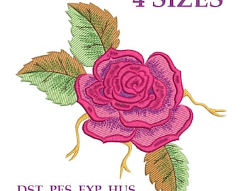 Embroidery files "Rose". Embroidery design of flowers. Floral Embroidery pattern Rose. Machine designs for towel and clothing.