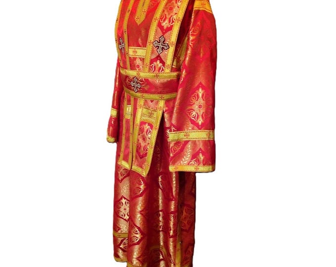 Sticharion, orar and armbands (cuffs). Deacon's vestment. Subdeacon investments. Deacon's sticharion. Vestments for deacon. Church clothing.