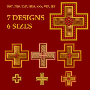 Embroidery files "Straight cross". Set of crosses for vestments. Embroidery patterns. Machine embroidery designs. Church embroidery.