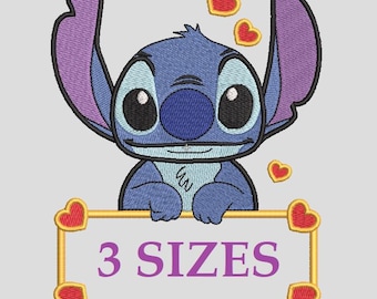 Embroidery for a child's birthday. Stitch and Lilo. Cute Baby Stitch. Cartoon embroidery files. Machine embroidery designs for kids.