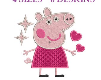 Embroidery files "Little Piglet". Embroidery designs cute little pig. Cartoon embroidery files. Embroidery designs for kids birthday.