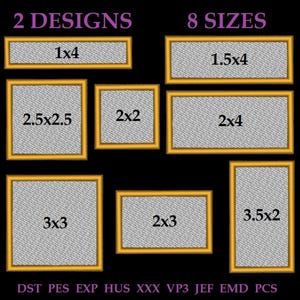 Embroidery files "Rectangular". Square and rectangular borders. Rectangular embroidery frame. Embroidery design in the form of a frame.