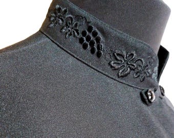 Orthodox Inner cassock Odessa style. Embroidered "Vine". Lower greek cassock. Black linen-gabardine (pictured) Or another fabric of choice.