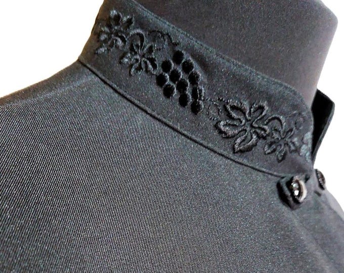 Orthodox Inner cassock Odessa style. Embroidered "Vine". Lower greek cassock. Black linen-gabardine (pictured) Or another fabric of choice.