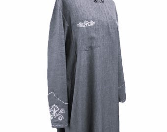 Embroidery “Flowers” Inner cassock of linen-gabardine. Odessa style - Slavic with Greek collar.  Or other embroidery patterns of your choice