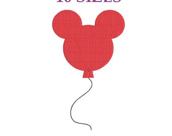 Archivos de bordado “Globo de Mickey Mouse”. Diseños de globos para bordado infantil. Archivos de bordado de dibujos animados. Patrones de bordado de globos.