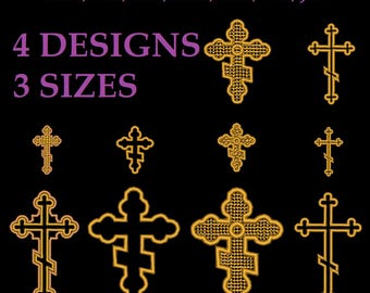 Embroidery files "Small Orthodox crosses". Orthodox Church embroidery. Machine embroidery designs. Cross embroidery designs.