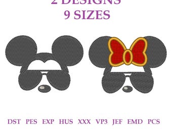 Embroidery files “Mickey and Minnie”. Mouse Head. Mickey Mouse. Minnie Mouse. Embroidery designs for kids. Cartoon embroidery files.