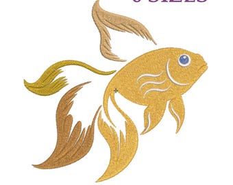 Embroidery files "Goldfish". Embroidery designs Magic Goldfish for kids. Cartoon embroidery files. Machine embroidery patterns fish.