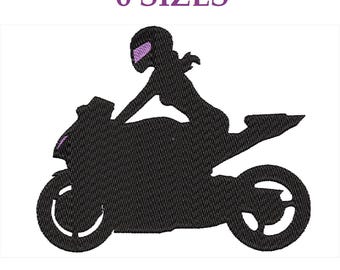 Pliki do haftu "Kobieta-motocyklistka". Wzory haftu dla motocyklistki. Dziewczyna-motocyklistka, Motocykl, Motocyklistka. Twardzielka-motocyklistka, rower.