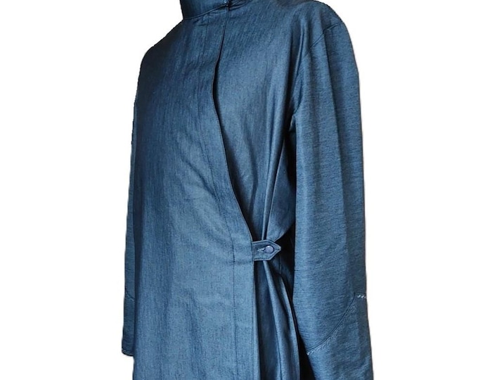 Inner cassock. DENIM shirt fabric. Slavic style (pictured) or another style. Orthodox lower cassock.  Lower cassock. Anteri for a priest.