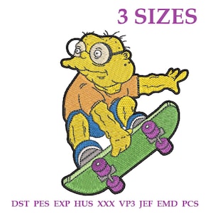 Archivos de bordado "Hans Moleman". Los Simpson. Archivos de bordado de dibujos animados. Diseños de bordado de Los Simpson. Patrones de bordado a máquina.