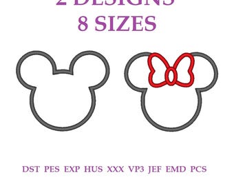 Embroidery files “Mickey and Minnie”. Mouse Head. Mickey Mouse. Embroidery designs for kids. Cartoon embroidery files. Embroidery patterns.